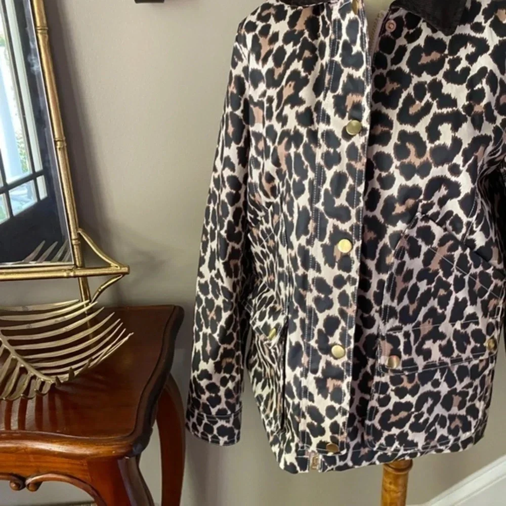 J. Crew Leopard Print Barn Jacket XS